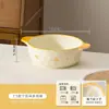 Cerâmica Shunxiang [Tanghulu] Tigela de Arroz Doméstica Estilo Creme Louça Bonita Pratos Tigelas de Sopa Conjunto de Tigela e Prato