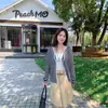 Cardigan de Punto Delgado Elegante de Color Sólido Adelgazante Versátil de Tencel Nuevo Primavera/Verano para Mujer