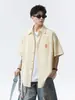 Camisa a Rayas de Manga Corta Estilo Japonés Dopamine para Hombre 2026 Primavera Nueva Tendencia Versátil Holgada Casual Camisa Chaqueta
