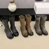 Hebilla de cinturón botas largas apiladas 2026 primavera y otoño nuevo estilo tacón grueso vintage desgastado de caña alta botas de caballero negro botas cortas