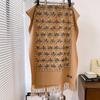 Otoño e Invierno Nuevo Bufanda Cálida de Cachemira Bordada para Mujer Estilo Étnico Retro Artístico Hilado Core-spun Decoración de Borlas