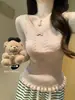 Suéter tejido de encaje para niña con cuello en V y mangas largas para mujer, nuevo estilo de otoño e invierno, ajuste ceñido que estiliza, capa base pura y deseable, top corto