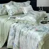 Modelo Nuevo 2026 50% Tencel Lyocell Estampado Digital Colcha de Verano Juego de Cuatro Piezas