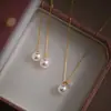 Collar de Concha de Perla Chapado en Plata de Ley S925 con Oro de 18K, Cadena Sencilla para Clavícula Estilo Francés con Colgante Único, Joyería Pequeña de Plata