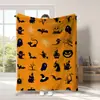 Manta de franela temática de Halloween con estampado digital, exclusiva para ventas transfronterizas, disponible para envío directo de artículos individuales, adecuada para siestas en la oficina y uso con aire acondicionado