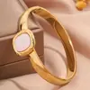 Pulseira de Aço Titânio Mais Vendida Transfronteiriça Que Não Desbota, Moda de Alto Padrão para Mulheres, Popular na Europa e América, Fivela de Luxo Leve Pulseira Coração