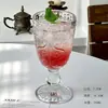 Vaso de Vidrio Transparente con Relieve Estilo Lujo Ligero, Tazón de Helado Específico para Restaurante, Copa de Champaña, Copa de Vino Tinto con Patrón Creativo de Pergamino