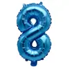 Globo digital de papel de aluminio azul caliente original de 16 pulgadas del 0 al 9 suministros de decoración para fiesta de cumpleaños de bebé diseño de película de aluminio
