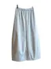 Pantalones tipo globo con protección solar~Pantalones casuales de pierna recta ancha, holgados, de cintura alta con cordón, para mujer, para verano, modelo nuevo H072102