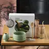 Tazón de Matcha de Cerámica Japonesa Transfronterizo, Utensilios para Preparar Té de la Dinastía Song, Juego de Batidores de Té de 100 Piezas, Caja de Regalo para Ceremonia de Té
