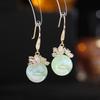 Flor Sereia Ji Ear Hook Niche Design Doce e Fresco Internet Celebridade Elegante Novo High-end Brincos de Pérola Coloridos