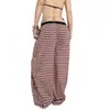Pantalones casuales retro americanos nuevos de otoño, holgados y cómodos, con rayas de contraste, estilo hip-hop, pantalones de pierna ancha, perfectos para OOTD