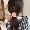 Horquilla con lazo de satén rosa de alta calidad, estilo retro francés, romántica, con resorte, versátil y elegante cuerda para el pelo para niña.