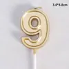 Vela Digital Dourada Vela de Aniversário Grande Um Ano Lua Cheia Festa Infantil Bolo Pacote Plug-in