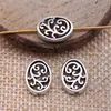 9x 12 mm 1.2 g accesorios de joyería de plata antigua material al por mayor cuentas de agujero grande y pequeño cuentas pequeñas de agujero Ovaladas talladas