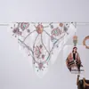Bufanda Impresa de Imitación Seda Estilo Palacio Retro, Chal de Gama Alta, Bufanda para Cuello con Protección Solar, Bufanda Profesional para Cuello, Pañuelo para la Cabeza, Bufanda