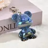 Chaveiro de Urso Graffiti Cartoon Degradê Acrílico Chaveiro Personalizado para Casal Carro Pingente Exquisito para Bolsa Feminina