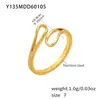 Anillo abierto geométrico de acero inoxidable ecológico transfronterizo, chapado en oro real de 18k, anillo simple y elegante para el dedo índice