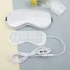 Máscara de Olhos Dupla Face de Seda Sintética, Confortável e Respirável, Máscara de Olhos Bloqueadora de Luz, Compressão Quente e Fria, Bolsa de Gelo, Máscara de Olhos com Bolsa de Medicamentos Recarregável por USB