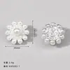 Botões de Alta Qualidade Estilo Pequeno Fragrante, Botões Decorativos Redondos de Metal com Pérola, Roupas de Exterior Femininas, Roupas de Exterior de Lã e Suéteres