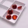 Piedra Suelta de Circonia Naranja, Gema de Color Naranja Redonda, Joyería al por Mayor, Piedra con Microincrustación Montada en Cera, Piedra para Accesorio de Anillo