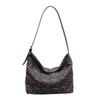 Bolso de ante con estampado de leopardo para mujer, bandolera de hombro de gran capacidad, portátil, para llevar debajo del brazo, otoño de 2025
