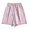 Shorts de Seda de Gelo Masculino Verão 2025 Calças de Praia Finas Estilo Americano Roupa Externa tamanho plus Size Largos Casuais Calças de Cinco Pontos