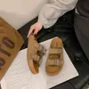 Pantuflas Birkenstock para Mujer 2026 Primavera Nuevo Estilo Doble Hebilla Suela Gruesa Deslizables para Uso en Exteriores Antideslizantes Cómodas Sandalias Casuales