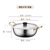 Olla Ramen Martillo de Acero Inoxidable Celebridad de Internet Olla Dorada para Fideos Olla para Cocinar Fideos Olla de Conjunto Estilo Coreano para Exportación Olla de Regalo
