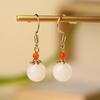 Cuentas de Jade Hotan Natural 9.5mm Originales para Pendientes de Jade Hotan DIY Pequeños Simples Frescos