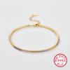 Pulsera de Plata de Ley 925 de Venta Caliente Transfronteriza Lujo Ligero Sensación de Alta Gama Cadena Apilada Pulsera de Circonitas Joyería Europea y Americana al Por Mayor Mujeres