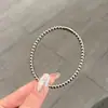 Pulsera de Acero de Titanio con Perlas Redondas de Gama Alta Estilo Europeo y Americano para Mujer, No se Desvanece, Diseño de Nicho, Joyería de Pulsera de Moda de Lujo Ligero