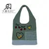 Bolsa de Mão Tricotada Espessa, Sacola de Presente Portátil, Sacola Tote, Bolsa Tecida com Flor de Tulipa, Bolsa de Ombro Feminina