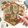 Adesivos de Paisagismo de Cabana de Natal para Gatos Mundo em Miniatura Transfronteiriço de Natal Colagem de Cena 3D Adesivos Divertidos para Descompressão