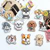 Desenho animado fofo acrílico patch pet acessórios para cães faça você mesmo grampo de cabelo broche emblema material de geladeira