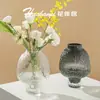 Ornamento de vaso de vidro transparente luxuoso e elegante para sala de estar, adequado para arranjos de flores, flores secas, flores frescas em cultivo hidropônico e decorações florais de mesa.