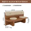 Sofá con asiento de tarjeta, mesa y silla combinadas para tienda de té con leche, mesa de comedor para cafetería, bar comercial, catering, casa de té, asiento de madera maciza para pared