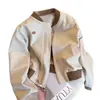 Estilo Urbano Americano Béisbol 2026 Primavera/Otoño Nuevo Color Bloque Casual Chaqueta Corta para Personas Petitas