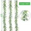 Corona de eucalipto artificial de Amazon, planta verde artificial, 1,8 m, eucalipto para colgar en la pared, falsa planta colgante