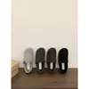 Zapatos tipo Birkenstock de suela gruesa con forro de felpa gris, cálidos y mullidos, zapatos de algodón para mujer, nueva colección Otoño/Invierno 2025, zapatos planos tipo Birkenstock