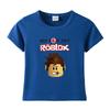ROBLOX estampa de desenho animado roupas infantis fornecimento transfronteiriço de camisetas infantis de algodão puro manga curta atacado