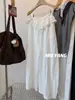 Imprescindible de Muyang ~ Pantalones Acampanados de Dobladillo Fino para Mujer, Pantalones Casuales Coreanos de Lyocell Sueltos con Cordón