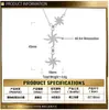 Plata de ley S925 collar de estrella de ocho puntas de 3,6 m oro rosa 2 m colgante de meteorito cadena para la clavícula de estrella de ocho puntas joyería al por mayor
