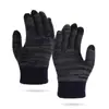 Guantes de Pantalla Táctil Cálidos para Otoño e Invierno de Cinco Dedos Tejidos con Forro de Felpa Engrosados para Montañismo al Aire Libre, Guantes de Lana a Prueba de Frío y Cálidos para Ciclismo