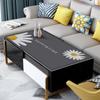 Mantel de cuero impermeable, resistente al aceite, lavable, antiquemaduras, mantel de margaritas, mantel de mesa de té de estilo nórdico ligero y de lujo