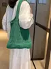 Bolso Tejido de Punto Hueco Ins Gran Capacidad Bolso Tejido a Mano Moderno Bolso de Mano Bolso de Hombro Bolso Tote para Viajes Diarios para Mujeres