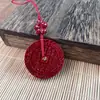 Moeda Espírito da Montanha com Padrão Bagua, Moeda de Cobre Vintage, Pingente de Areia de Cristal de Cinábrio de Baixo Conteúdo, Acessório de Corrente para Celular Unissex