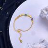 Pulseira de Concha Dopamina Feminina Imitação Ouro de Areia Vietnamita Esmalte Artesanal Prata Quebrada Várias Duas Modernas Versátil Bola de Amarração Joia