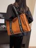 Bolso de mano de gamuza a rayas suave para mujer 2023 nuevo de gran capacidad con textura casual para mamá bolso de hombro