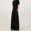 Calça pantalona plissada tridimensional, design solto, calça reta casual para primavera e outono, sem amassar, para homens e mulheres